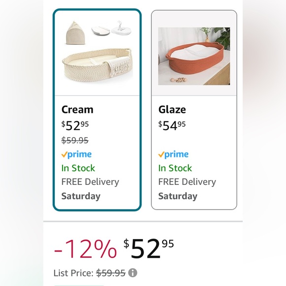 J&JOO Cream Baby Changing Basket, Waterproof, and Portable. New in bag. - Picture 10 of 10